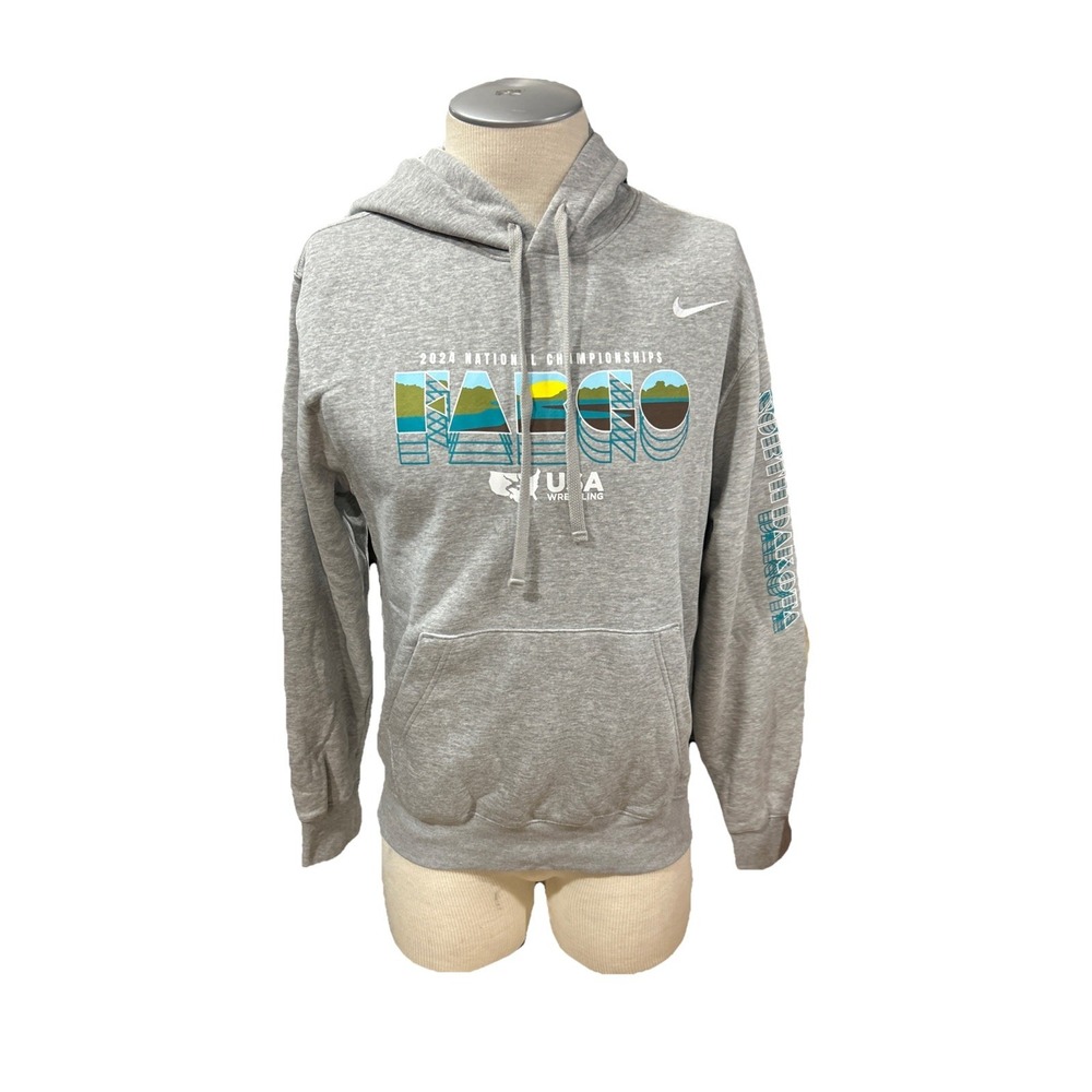 Nike Hoodie Fargo Wrestling Championship Mens Large Grey 2024